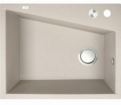 Laveo Grenada Beige Granite Single Bowl Stone Kitchen Sink 470*600*227mm(including Space Saving Siphon and Click-clack Plug)