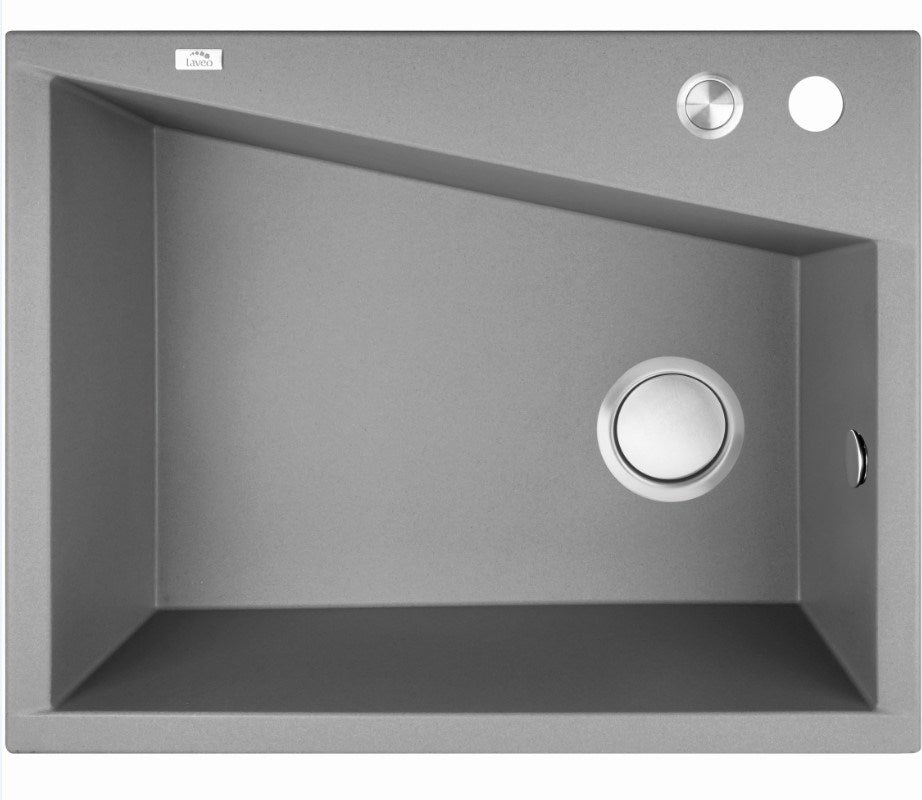 Laveo Grenada Grey Granite Double Bowl Stone Kitchen Sink 470*600*227mm(including Space Saving Siphon and Click-clack Plug)