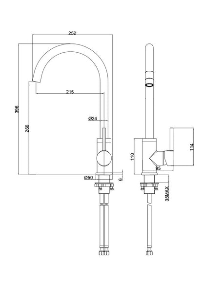 Louis S2 Sink Mixer Eco - Brushed Brass