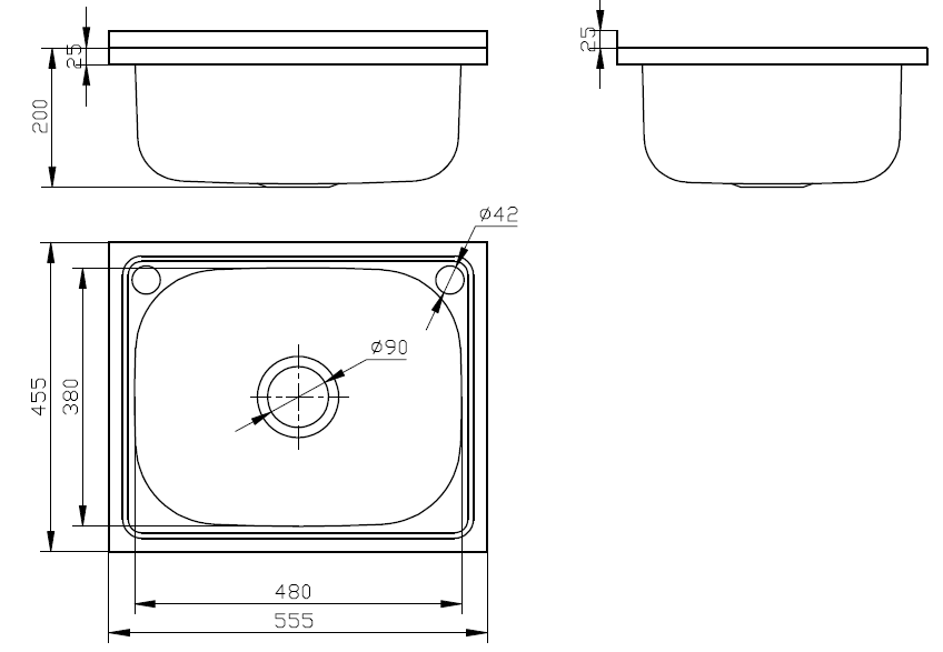 555mm 35L Stainless Steel Laundry Tub