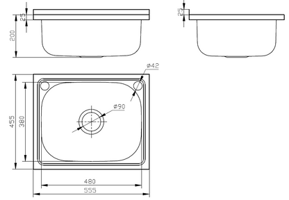 555mm 35L Stainless Steel Laundry Tub