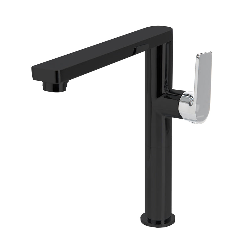 The GABE Leva Sink Mixer - Matte Black with Chrome handle