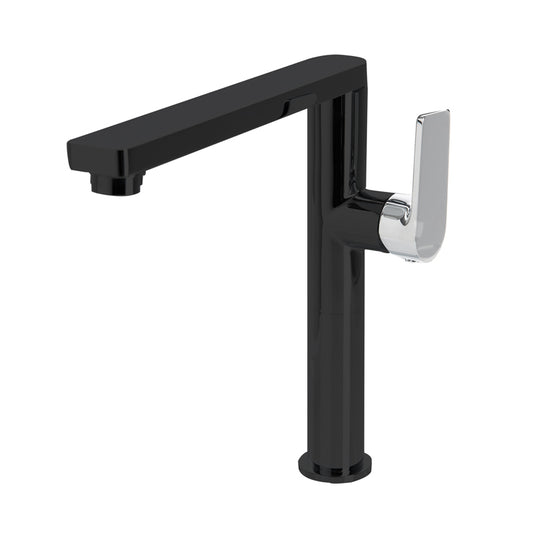 The GABE Leva Sink Mixer - Matte Black with Chrome handle