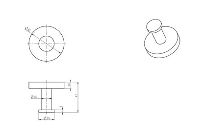 Lux S2 Single Robe Hook - Matte Black