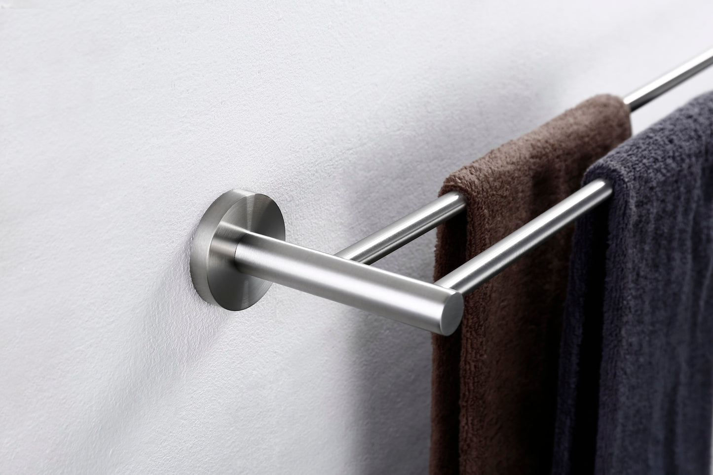 Lux S2 800mm Double Towel Rail - Brushed Nickel