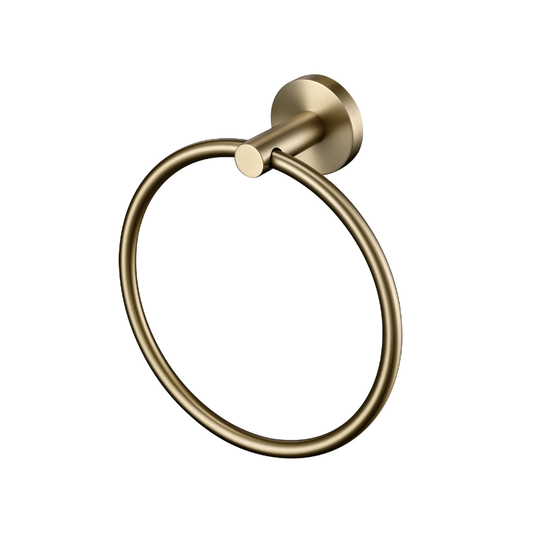 Lux S2 Towel Ring - Brushed Brass