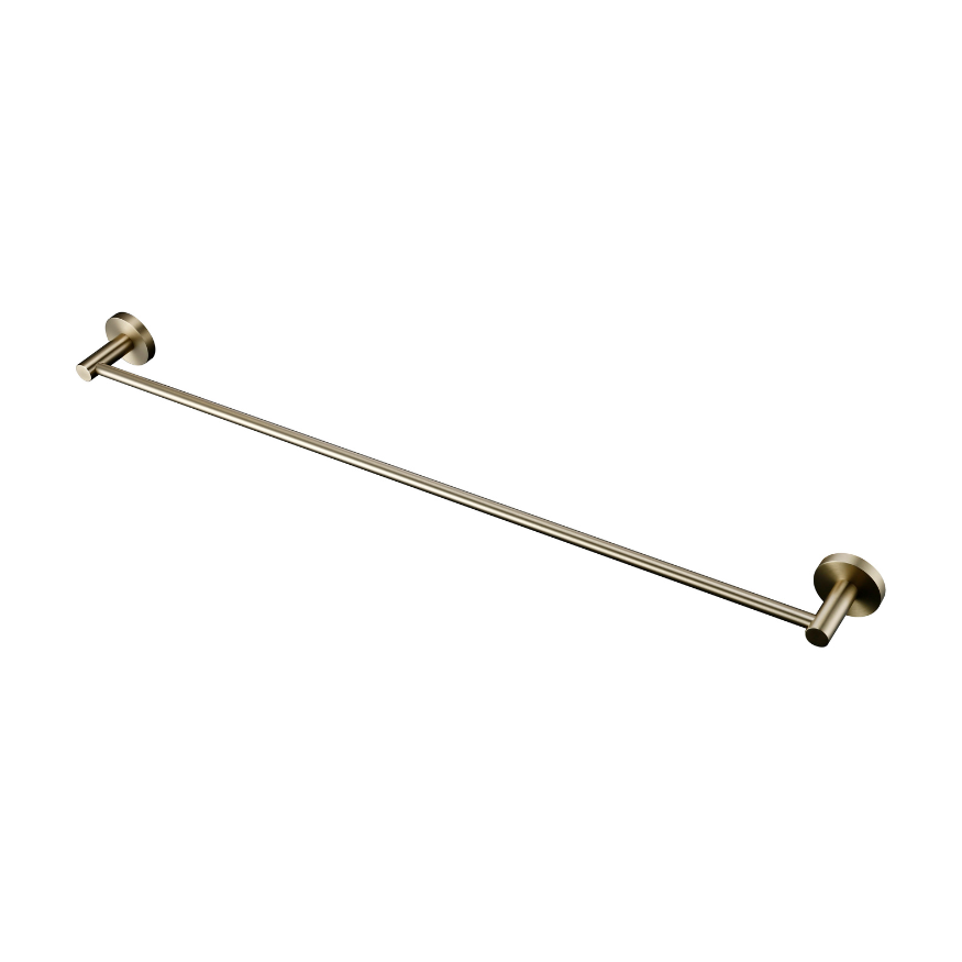 Lux S2 800mm Single Towel Rail - Brushed Brass
