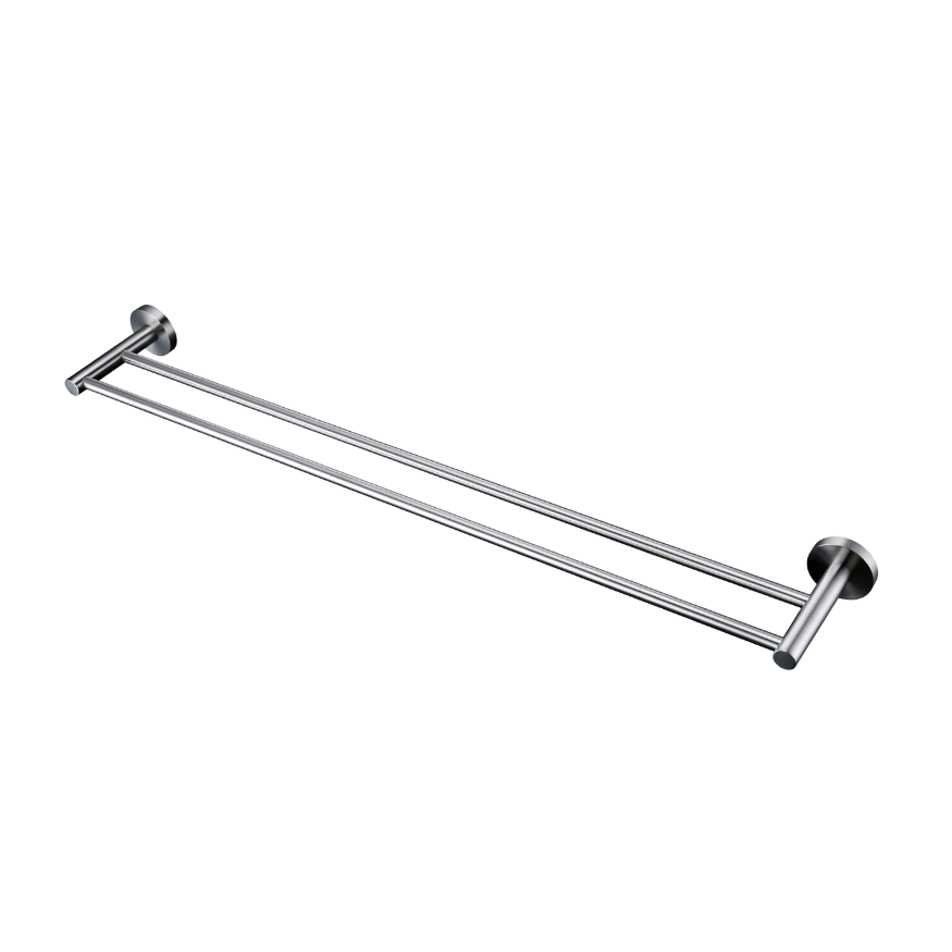Lux S2 800mm Double Towel Rail - Brushed Nickel