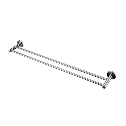 Lux S2 800mm Double Towel Rail - Brushed Nickel