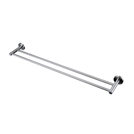 Lux S2 800mm Double Towel Rail - Brushed Nickel
