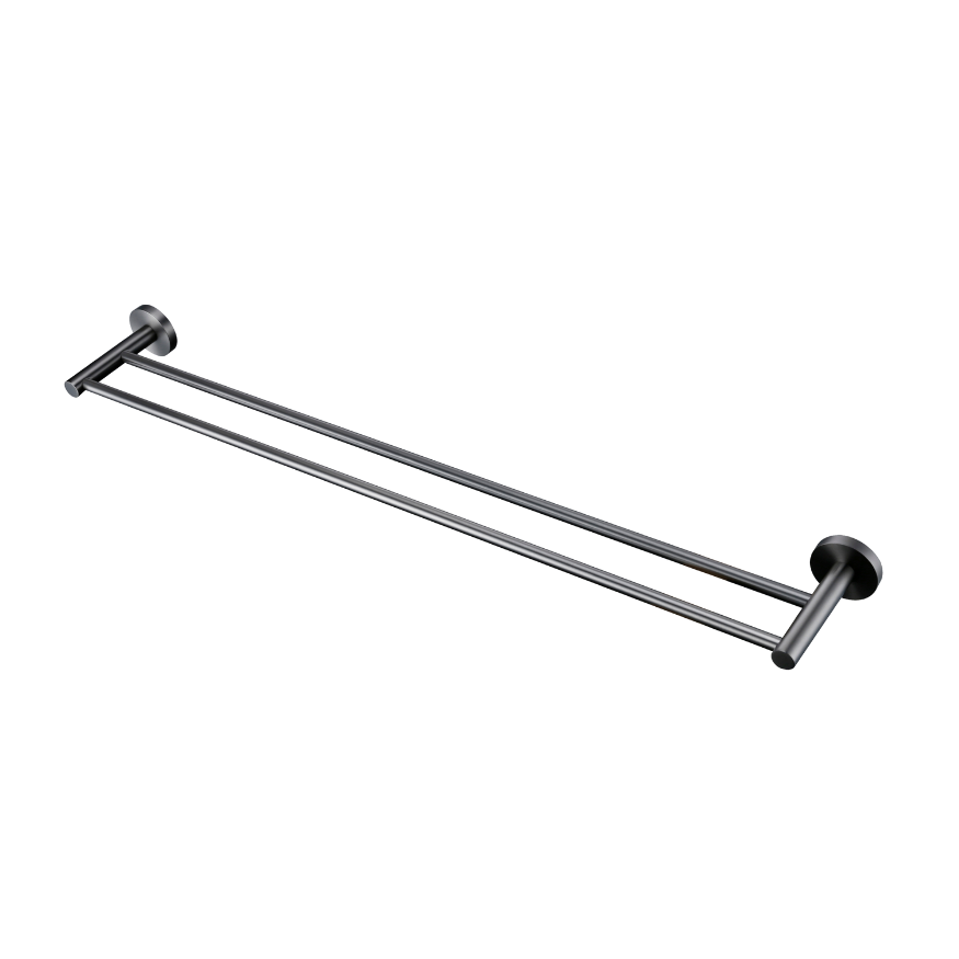 Lux S2 800mm Double Towel Rail - Gunmetal