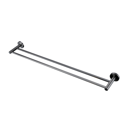 Lux S2 800mm Double Towel Rail - Gunmetal