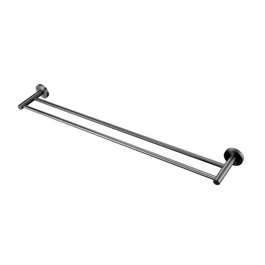 Lux S2 800mm Double Towel Rail - Gunmetal