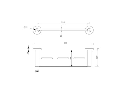 Lux S2 Metal Shower Shelf - Brushed Nickel