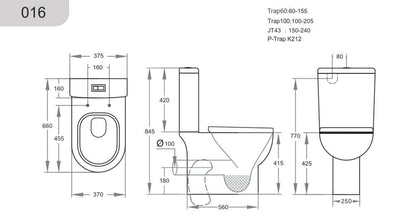 Classic Curved Flush - Back-to-wall Wall Faced Toilet Suite