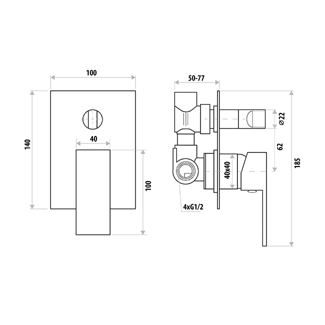 Lauren Project Divertor Mixer - Matte Black