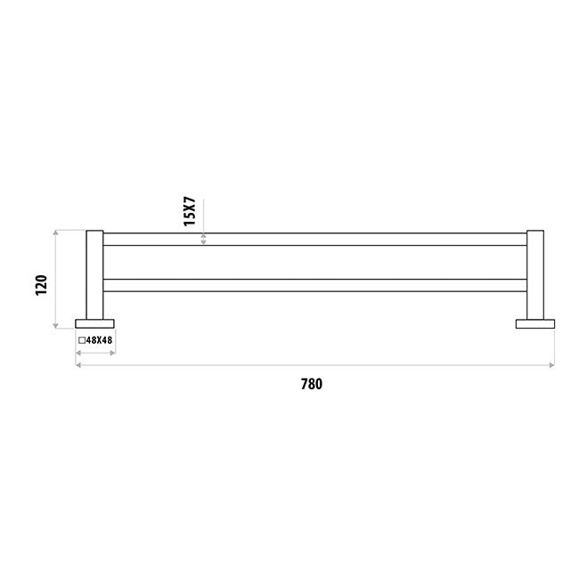 Lauren Project Double Towel Rail - Chrome