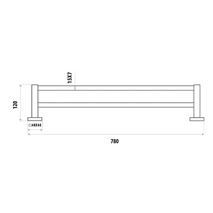 Lauren Project Double Towel Rail - Chrome