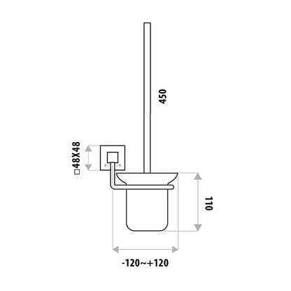 Lauren Project Toilet Brush and Holder - Chrome