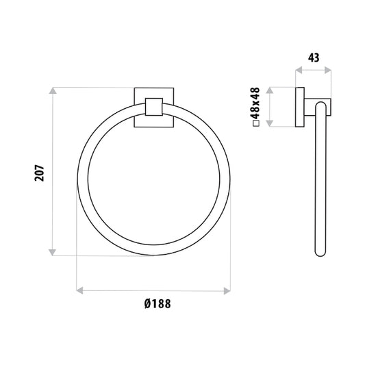 Lauren Project Towel Ring - Matte Black