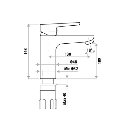 Liberty Basin Mixer - Black/Chrome