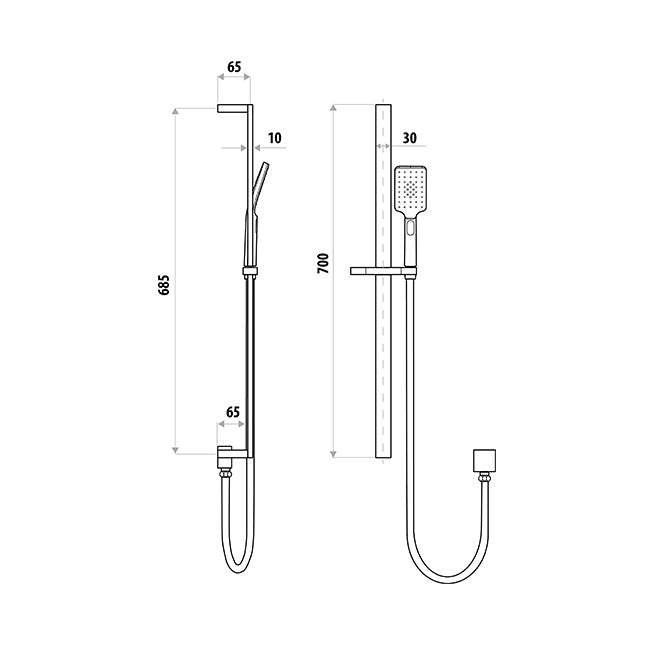 Liberty Hand Shower on Rail - Chrome