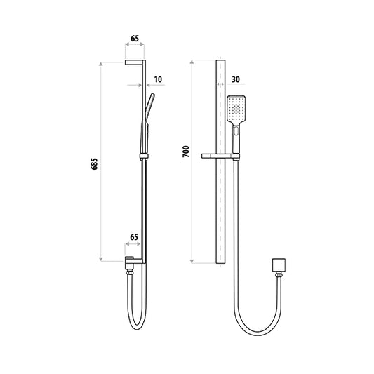 Liberty Hand Shower on Rail - Chrome