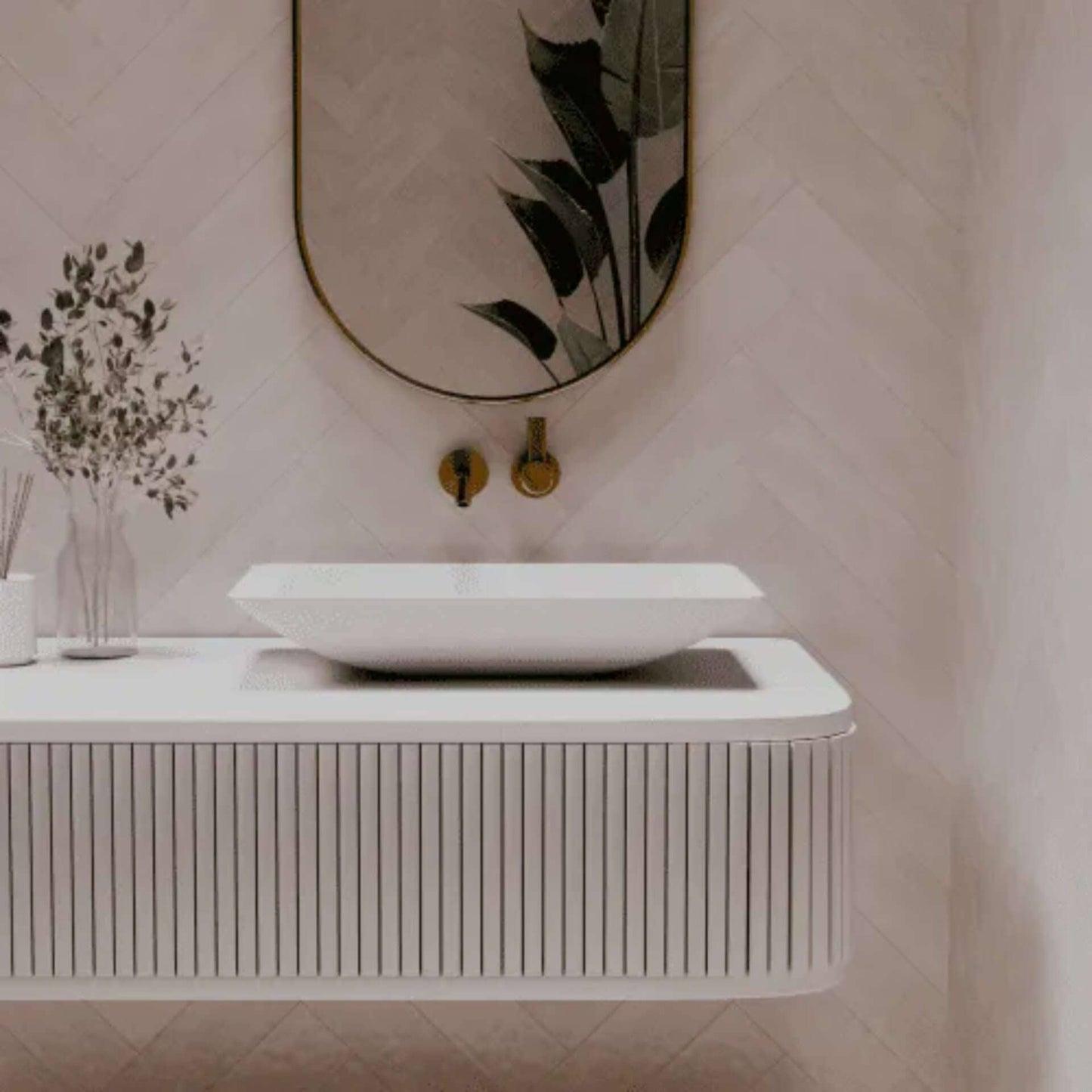 595mm Pietra Bianca - Lidia Above Counter Basins