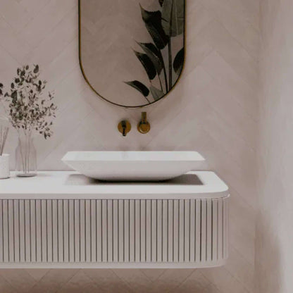 595mm Pietra Bianca - Lidia Above Counter Basins