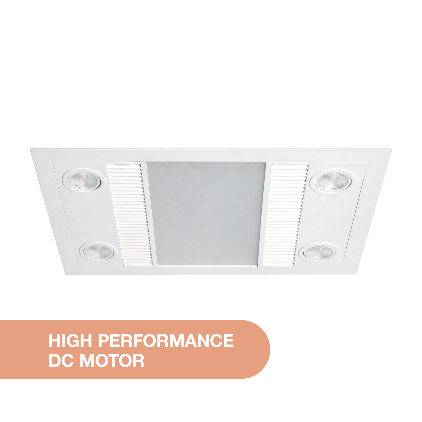 Linux DC 1000w Halogen 3 in 1 Bathroom Heater & High
Extraction Exhaust Fan with LED Light White