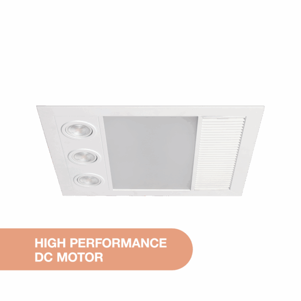 Linux Mini DC – 3 in 1 Bathroom Heater and Exhaust Fan with Tricolour LED Light