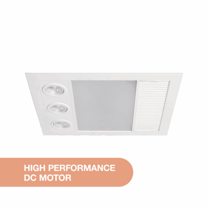 Linux Mini DC – 3 in 1 Bathroom Heater and Exhaust Fan with Tricolour LED Light