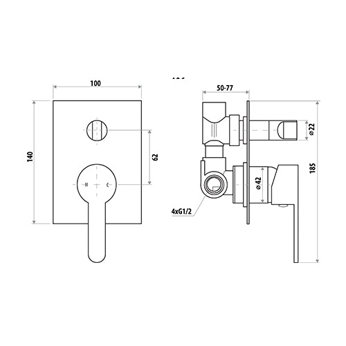 Loui Diverter Mixer - Matte Black