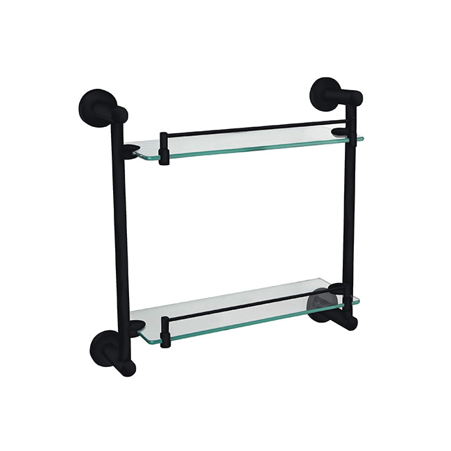 Loui Double Glass Shelf  - Matte Black