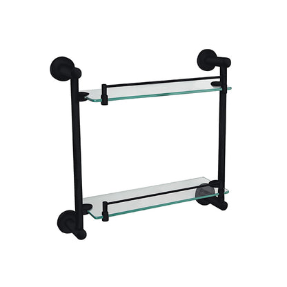 Loui Double Glass Shelf  - Matte Black