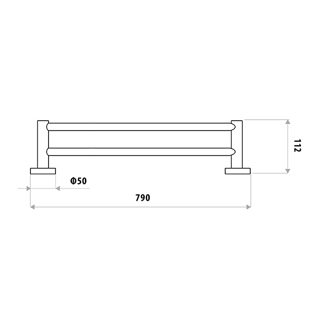 Loui Double Towel Rail - Matte Black