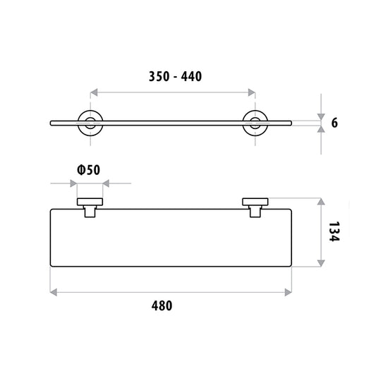 Loui Glass Shelf   - Matte Black