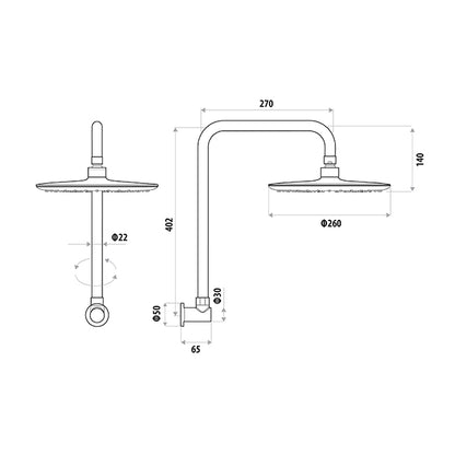 Loui Gooseneck Shower - Gun Metal