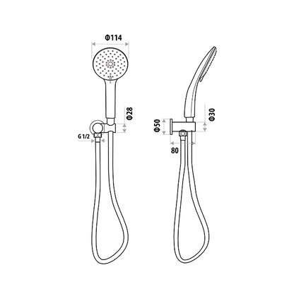 Loui Hand Shower With Wall Bracket - Gun Metal
