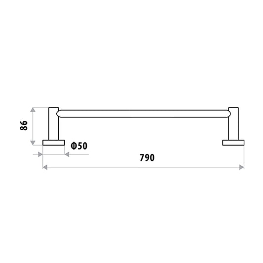Loui Single Towel Rail  - Matte Black