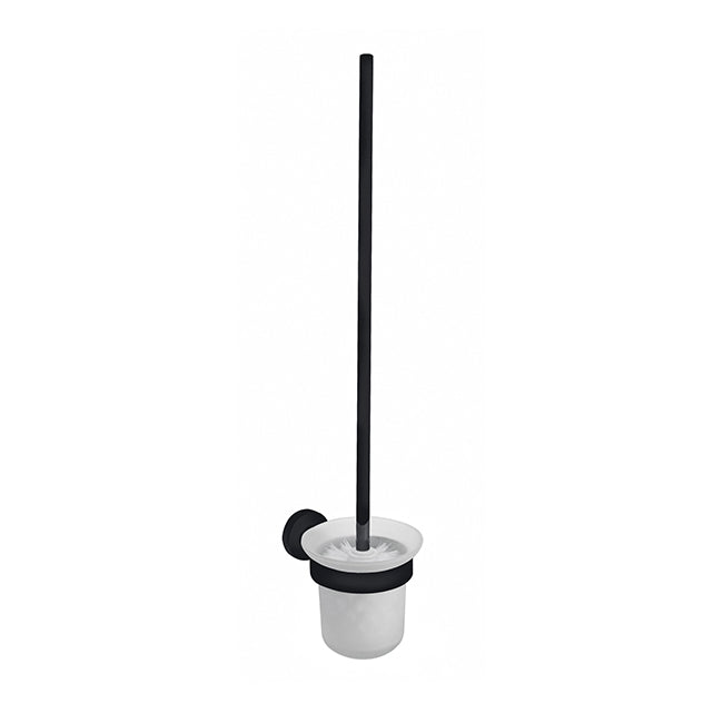 Loui Toilet Pan Brush and Holder - Matte Black