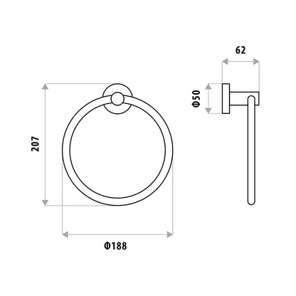 Loui Towel Ring   - Matte Black