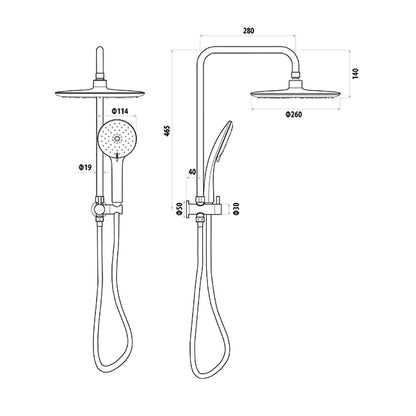 Loui Twin Shower - Brushed Nickel