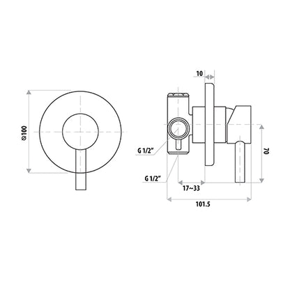 Loui Wall Mixer (Round Plate) - Chrome