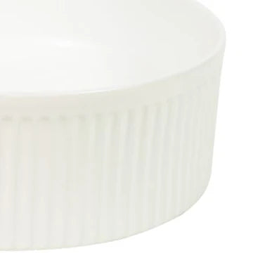 370*370*130mm Gloss White with Fluted Design Above Counter Basin