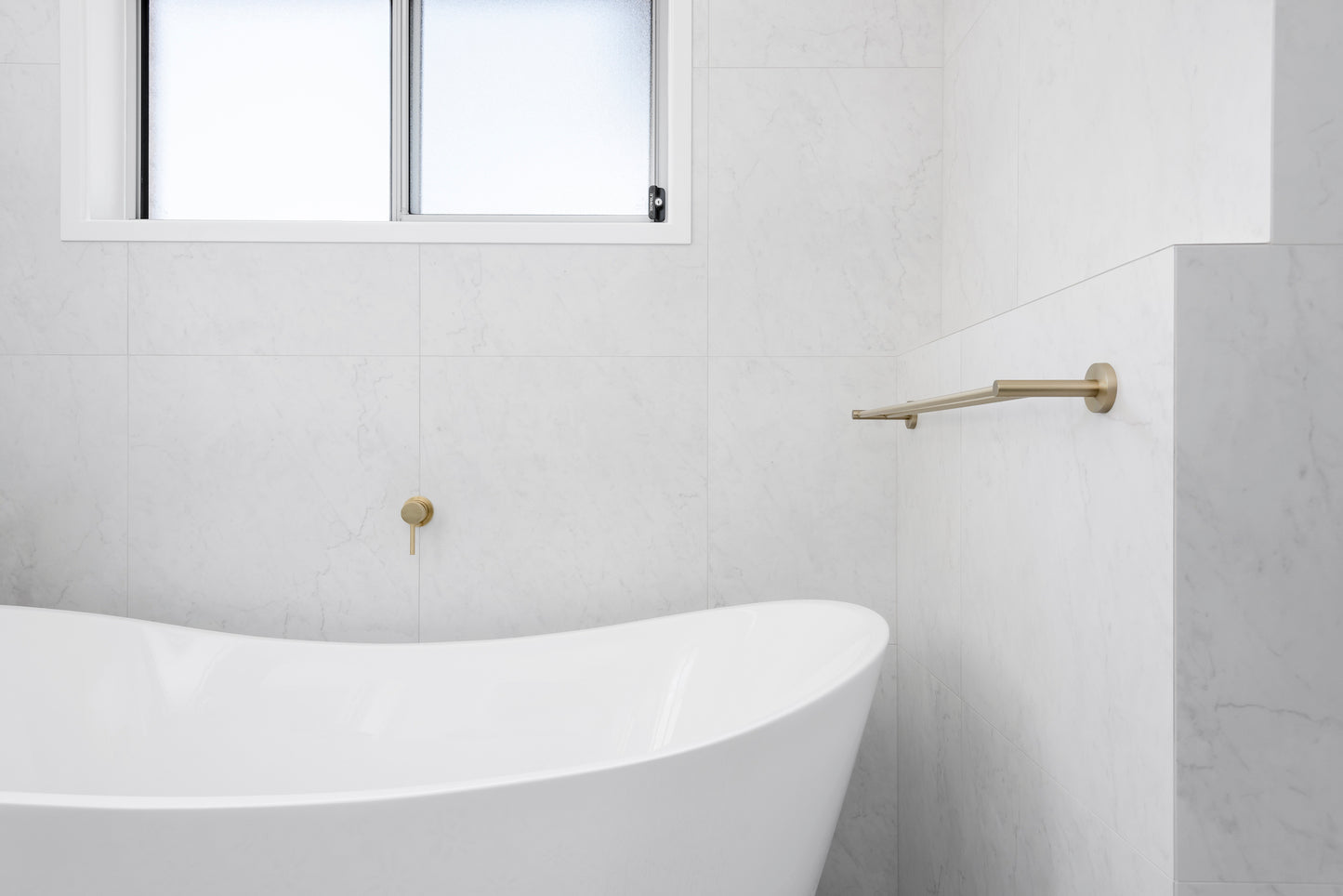 Lux S2 800mm Double Towel Rail - Brushed Brass