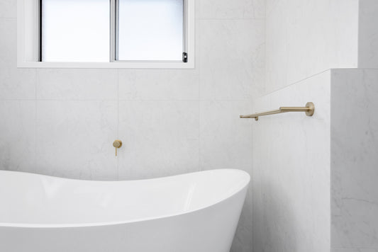 Lux S2 800mm Double Towel Rail - Brushed Brass