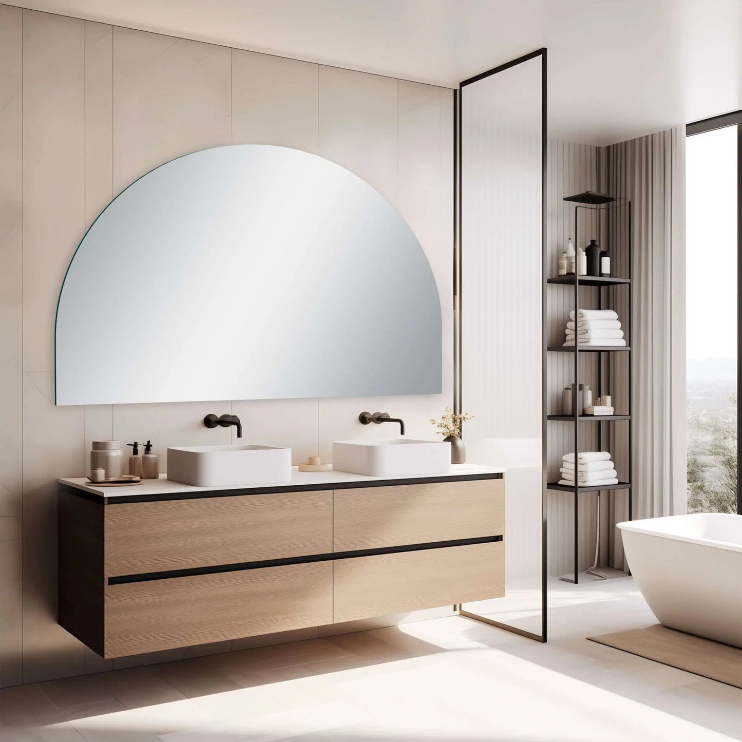 Non-Iuminous Pencil Edge  Moon  Mirror
1200x800mm