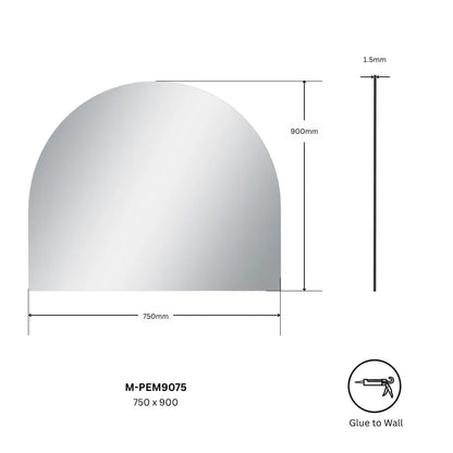 Non-Iuminous Pencil Edge Moon  Mirror
900x750mm