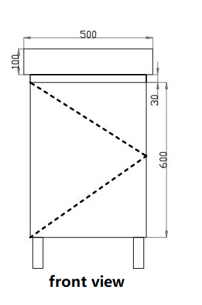 500mm Polar Mini Floor Vanity PVC - Cabinet Only - Gloss White